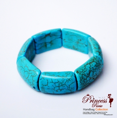 American Indian Inspired Turquoise Stone Stretch Bracelet